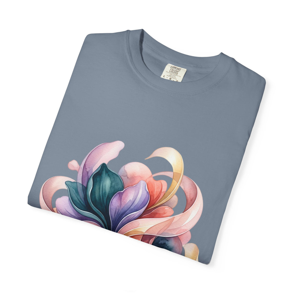 T-Shirt — Colorful Abstract Floral Swirl Graphic Tee