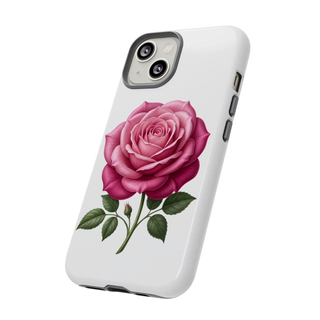 Pink Rose Tough Phone Case — Floral Protective iPhone Cover