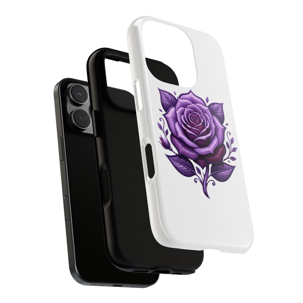 Purple Rose Tough Phone Case — Floral Protective Phone Cover