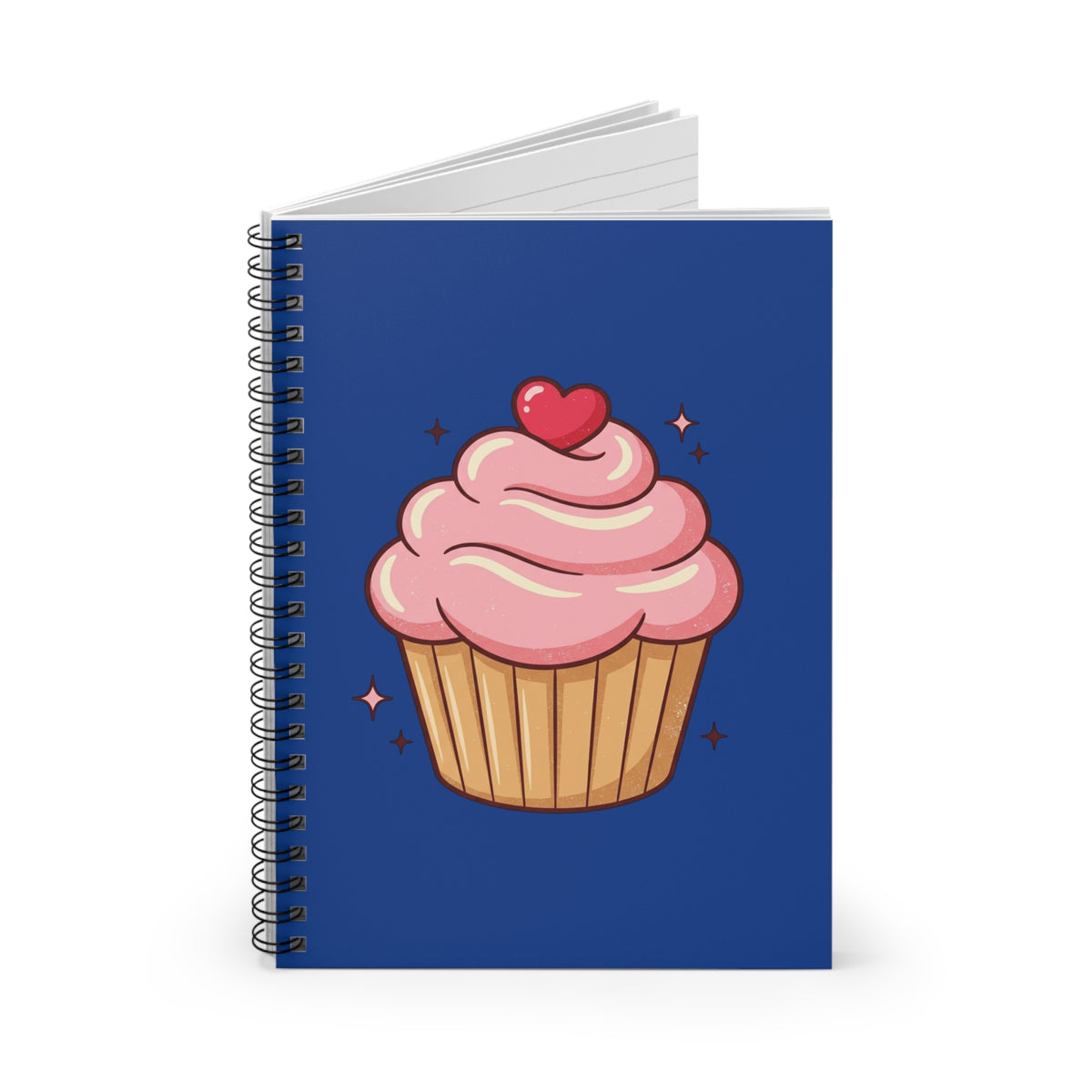 Pink Cupcake Spiral Notebook - Ruled Line- Navy