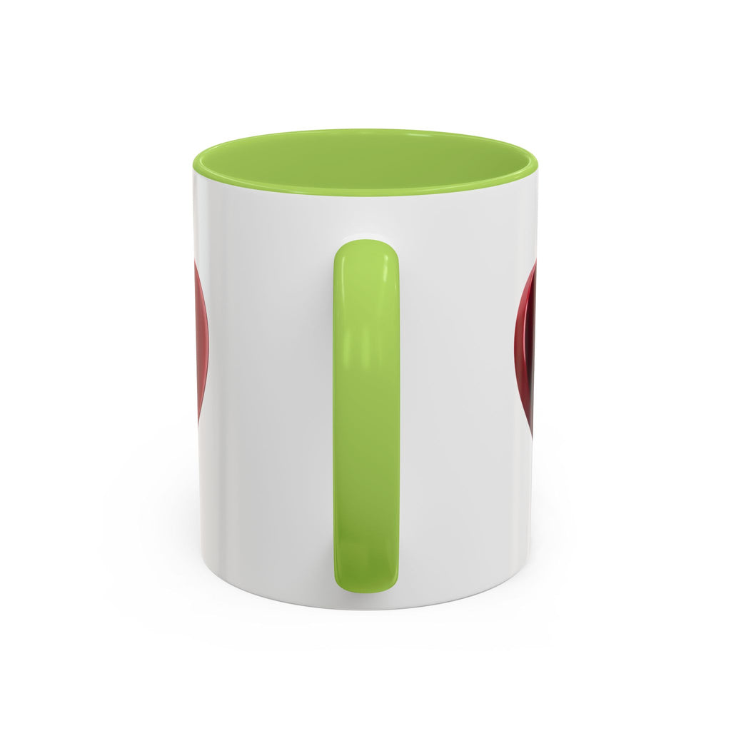 Heart Accent Coffee Mug – Red 3D Heart Design, Valentine’s Day Gift