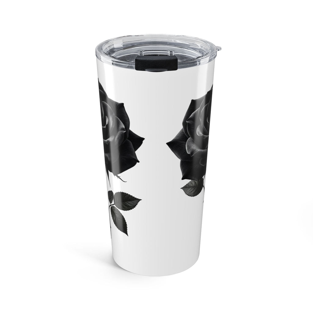 20oz Stainless Tumbler with Black Rose Silhouette
