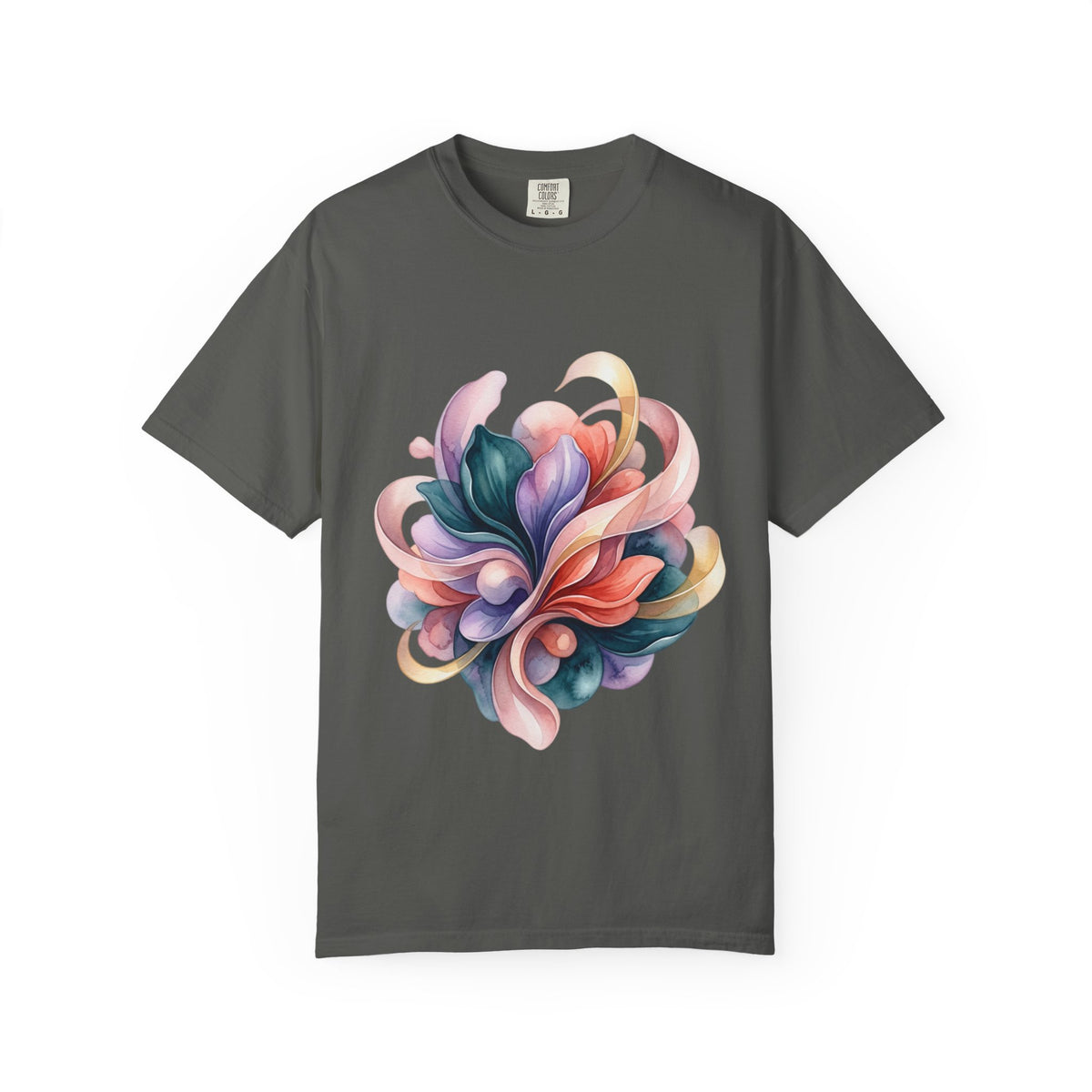 T-Shirt — Colorful Abstract Floral Swirl Graphic Tee