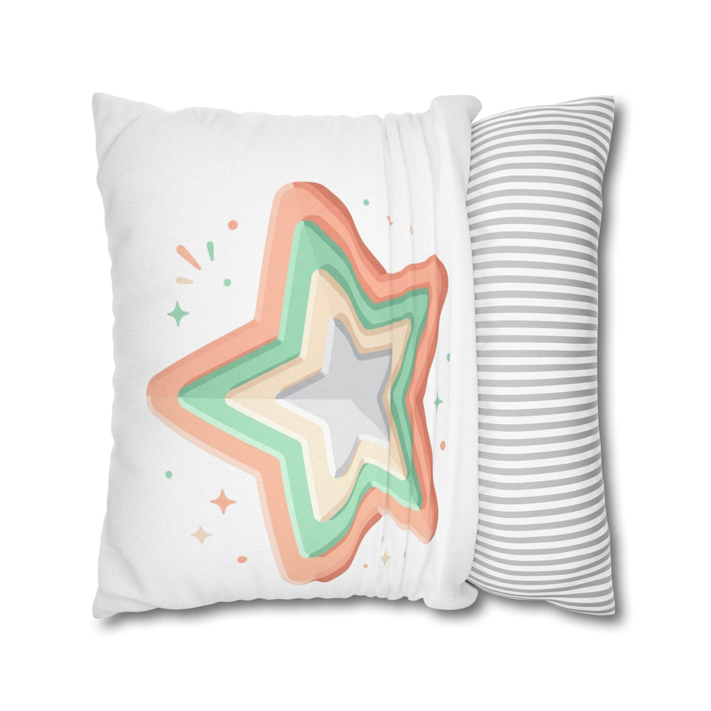 Star Shape Spun Polyester Square Pillowcase