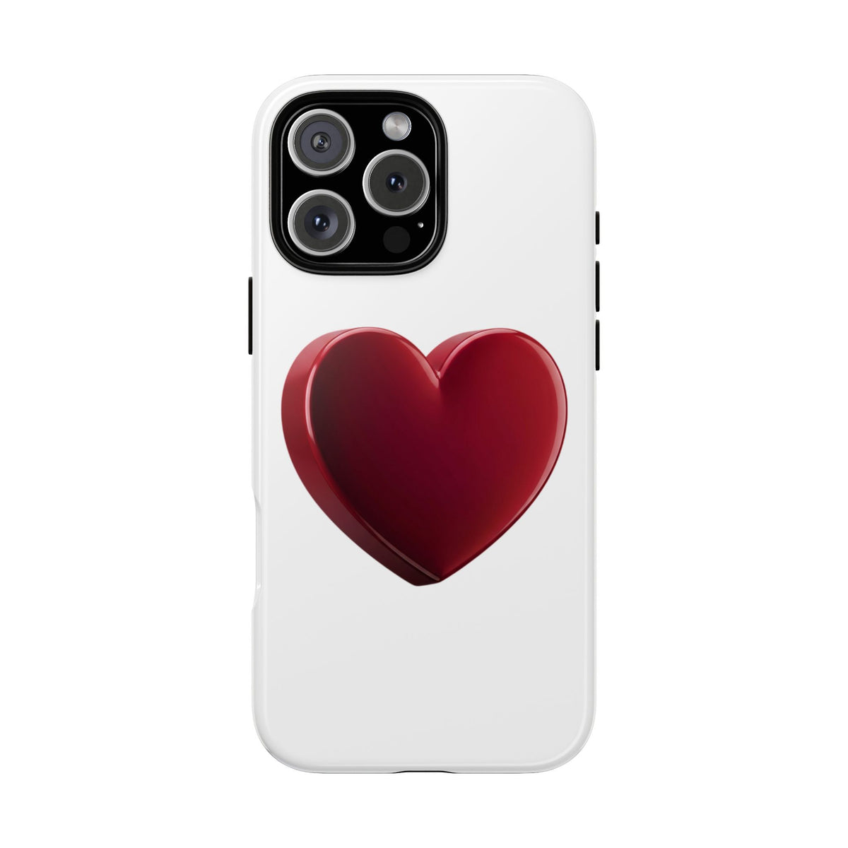 Heart Tough Phone Case - Red 3D Heart Protective Phone Case