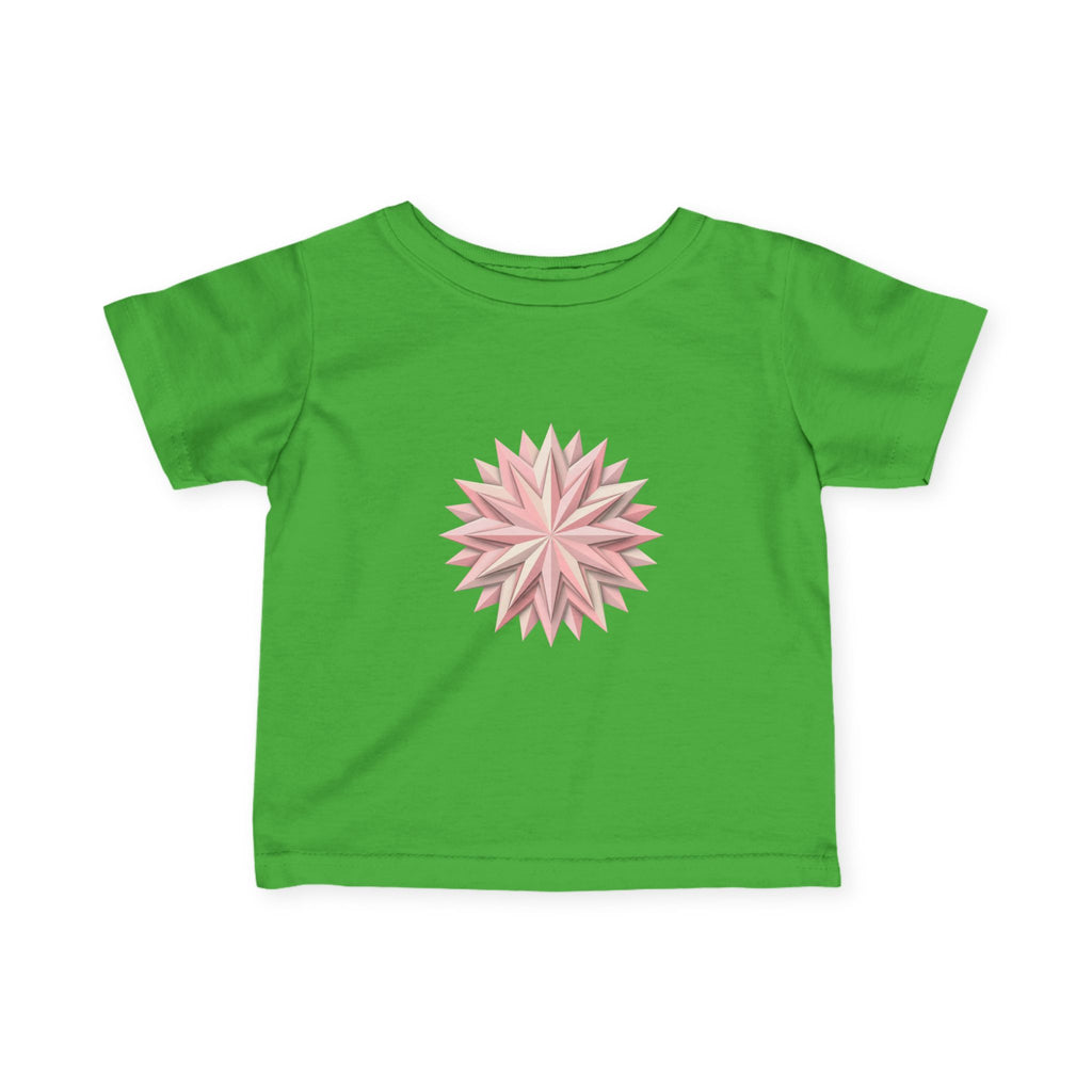 Infant Tee with Pink Starburst Floral Mandala — Baby Shower Gift