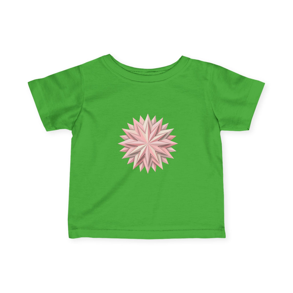 Infant Tee with Pink Starburst Floral Mandala — Baby Shower Gift