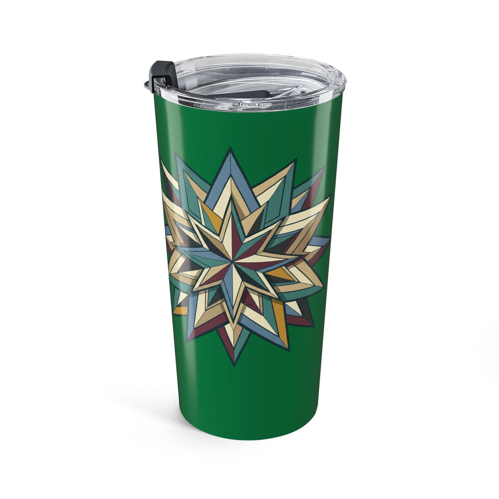 Geometric Star Dark Green Tumbler 20oz
