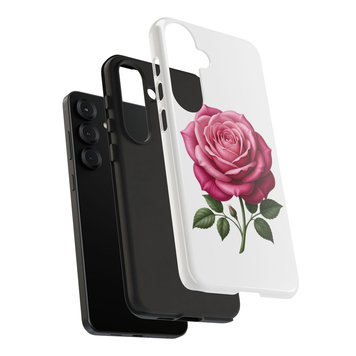 Pink Rose Tough Phone Case — Floral Protective iPhone Cover