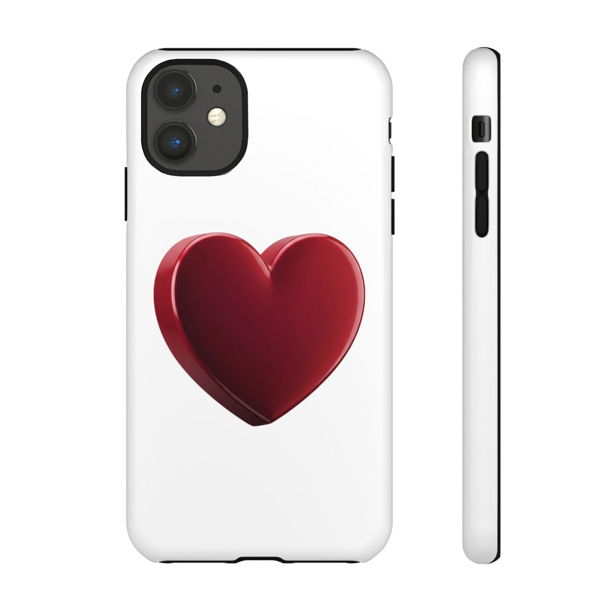 Heart Tough Phone Case - Red 3D Heart Protective Phone Case