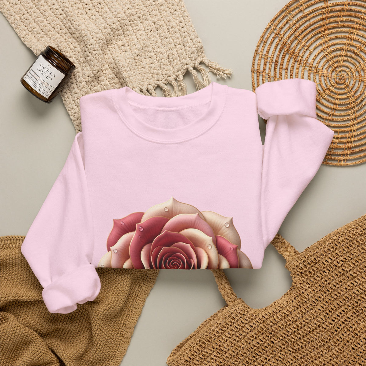 Rose Bloom Crewneck Sweatshirt