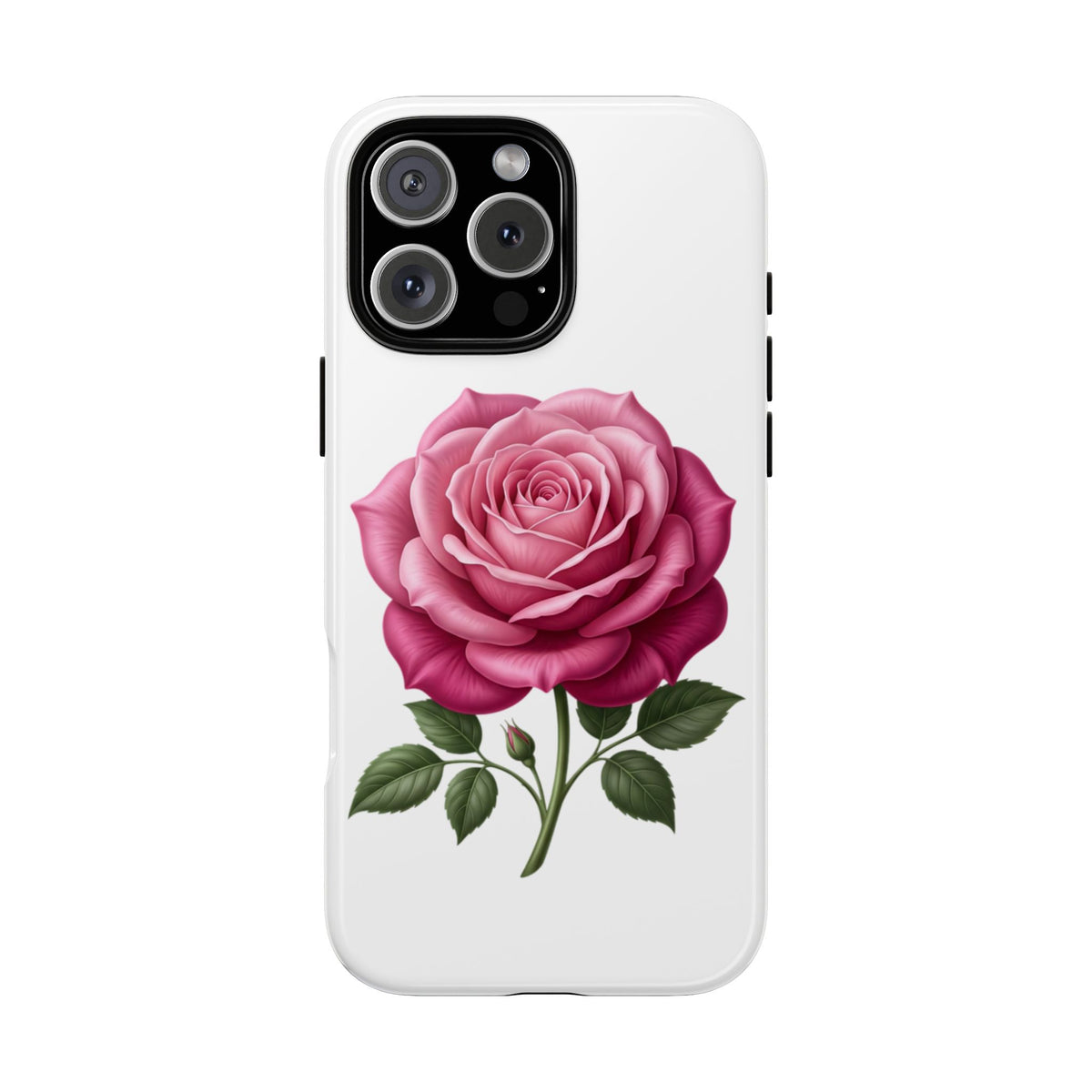 Pink Rose Tough Phone Case — Floral Protective iPhone Cover