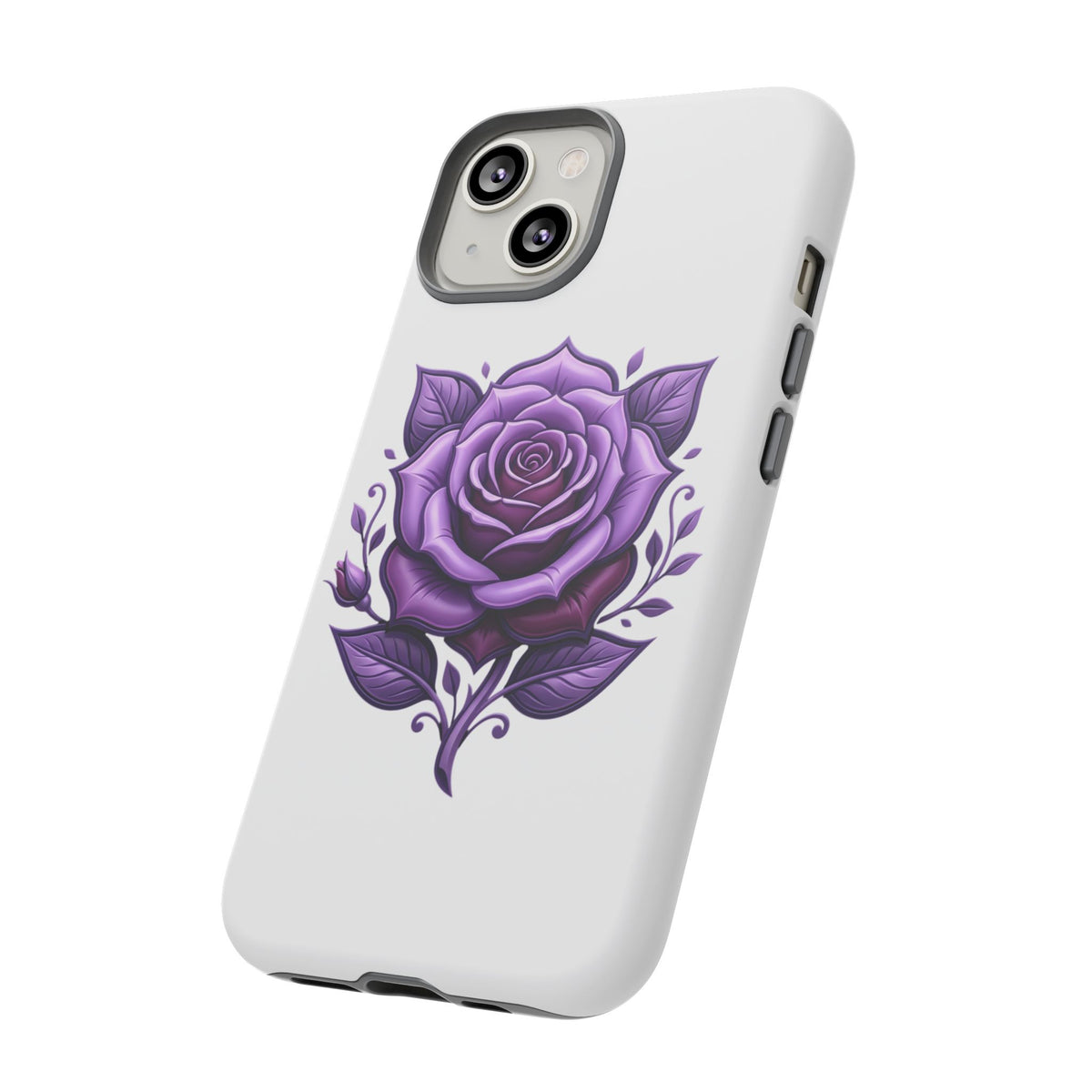 Purple Rose Tough Phone Case — Floral Protective Phone Cover