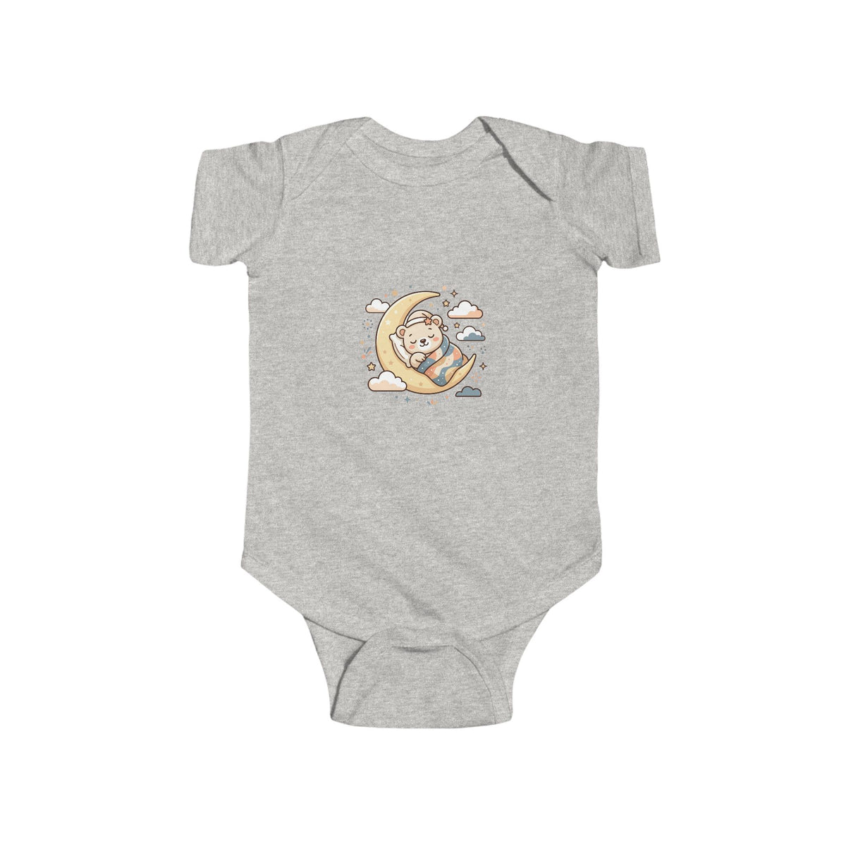 Baby Moon & Bear Bodysuit – Cute Nursery Sleepytime Graphic Infant One-Piece
