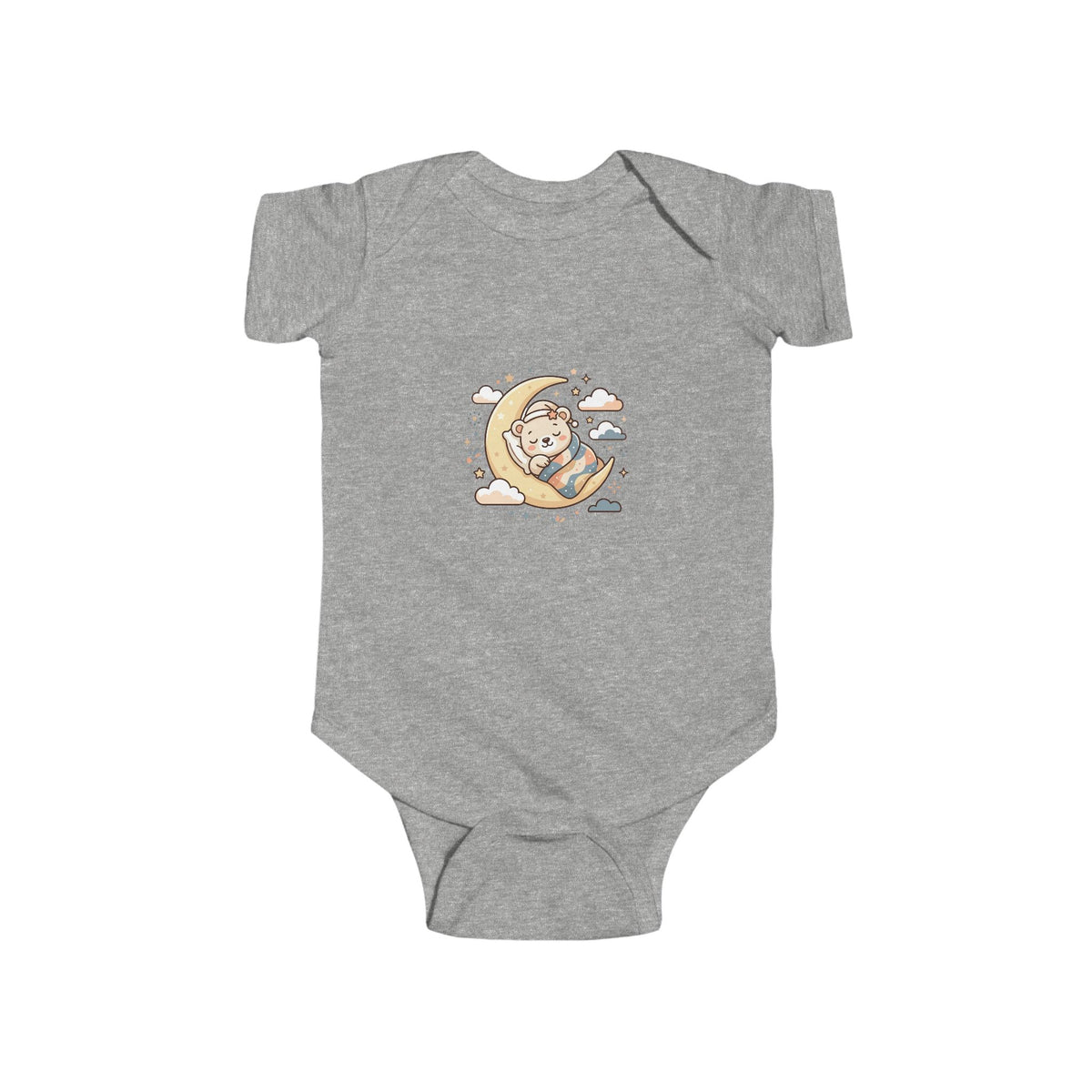 Baby Moon & Bear Bodysuit – Cute Nursery Sleepytime Graphic Infant One-Piece