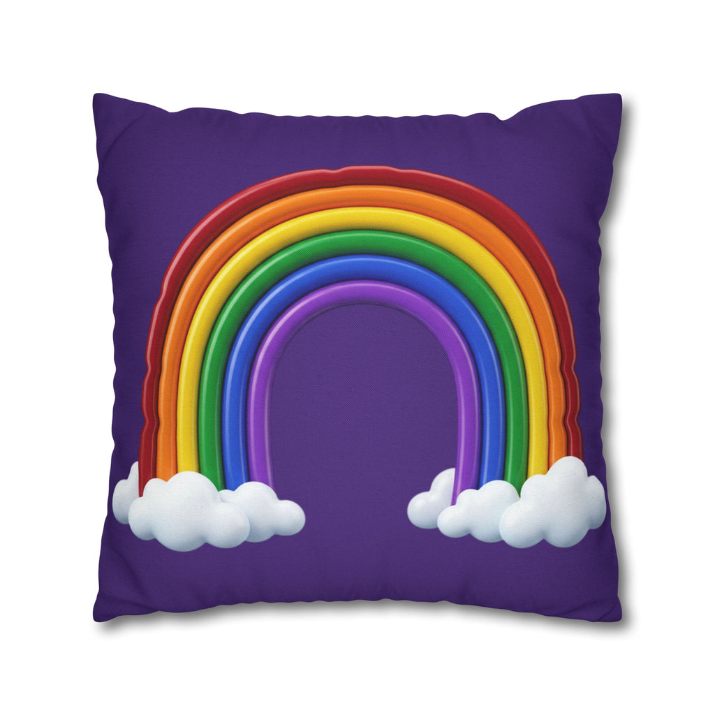 Rainbow Dark Purple Spun Polyester Square Pillowcase