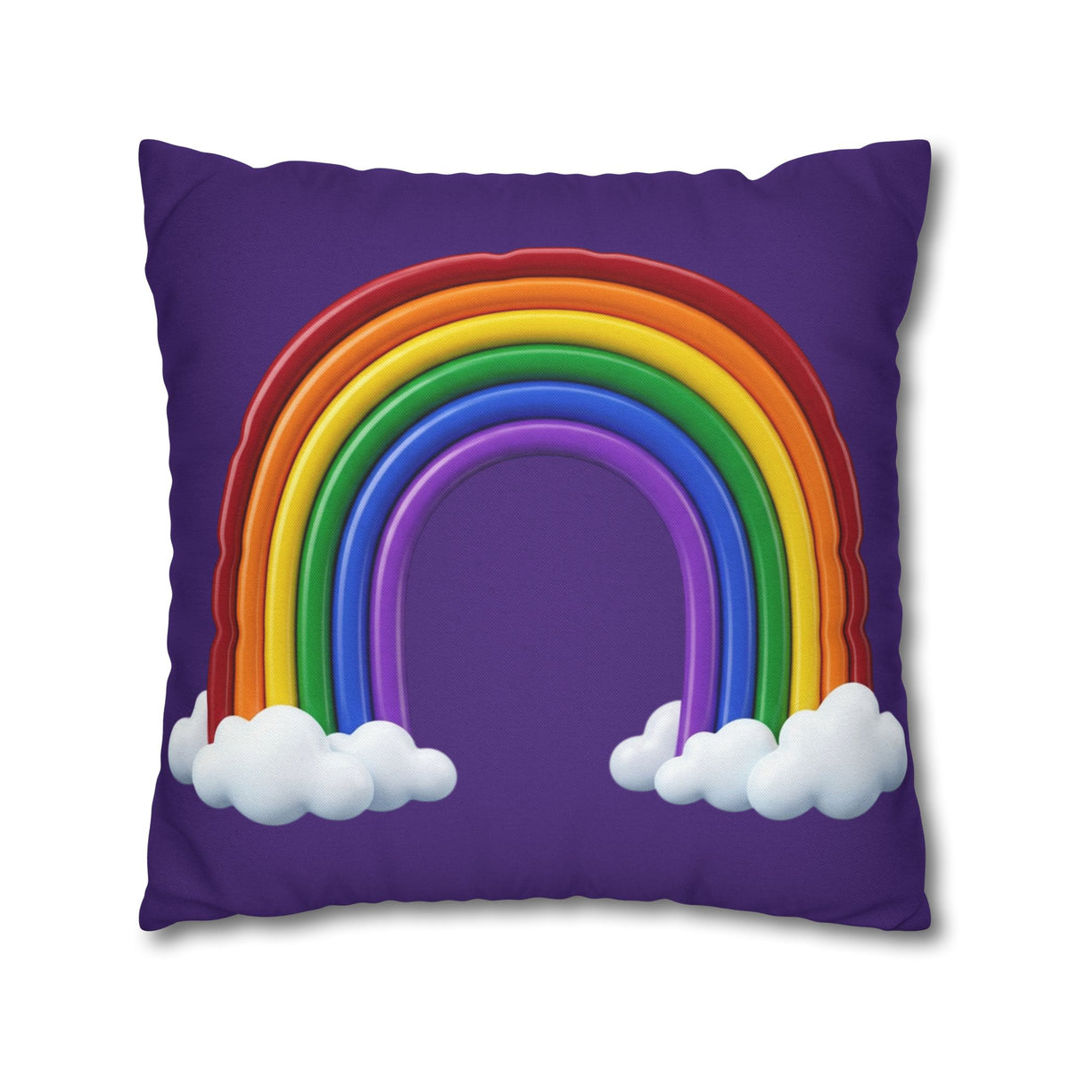 Rainbow Dark Purple Spun Polyester Square Pillowcase