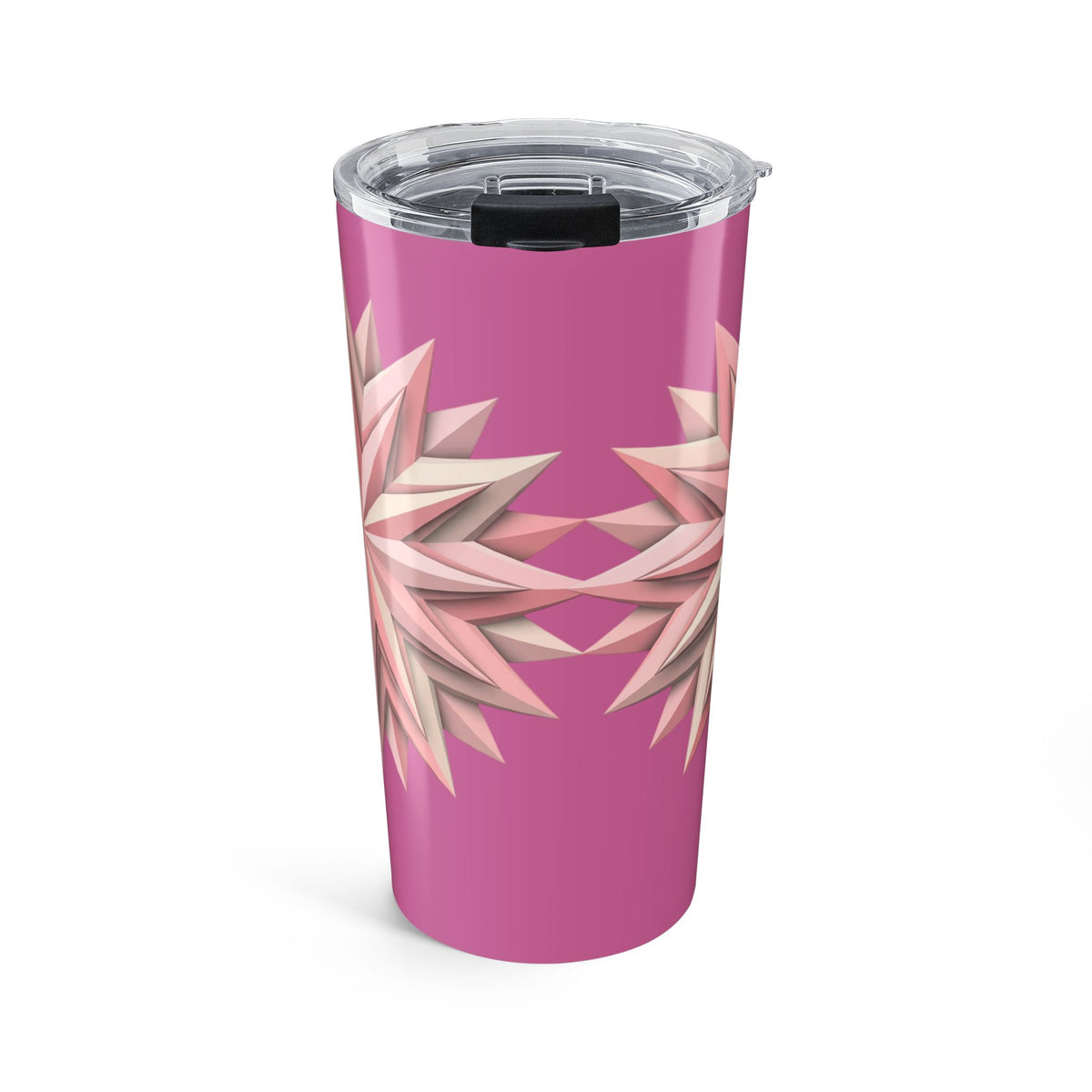 20oz Floral Star Tumbler — Light Pink Geometric Petal Travel Cup