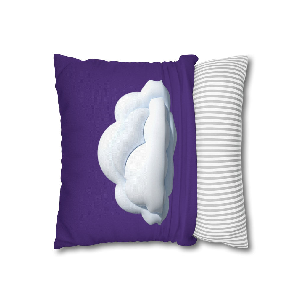 Cloud Graphic Pillowcase - Dark Purple Whimsical Decorative Throw Pillow Cover