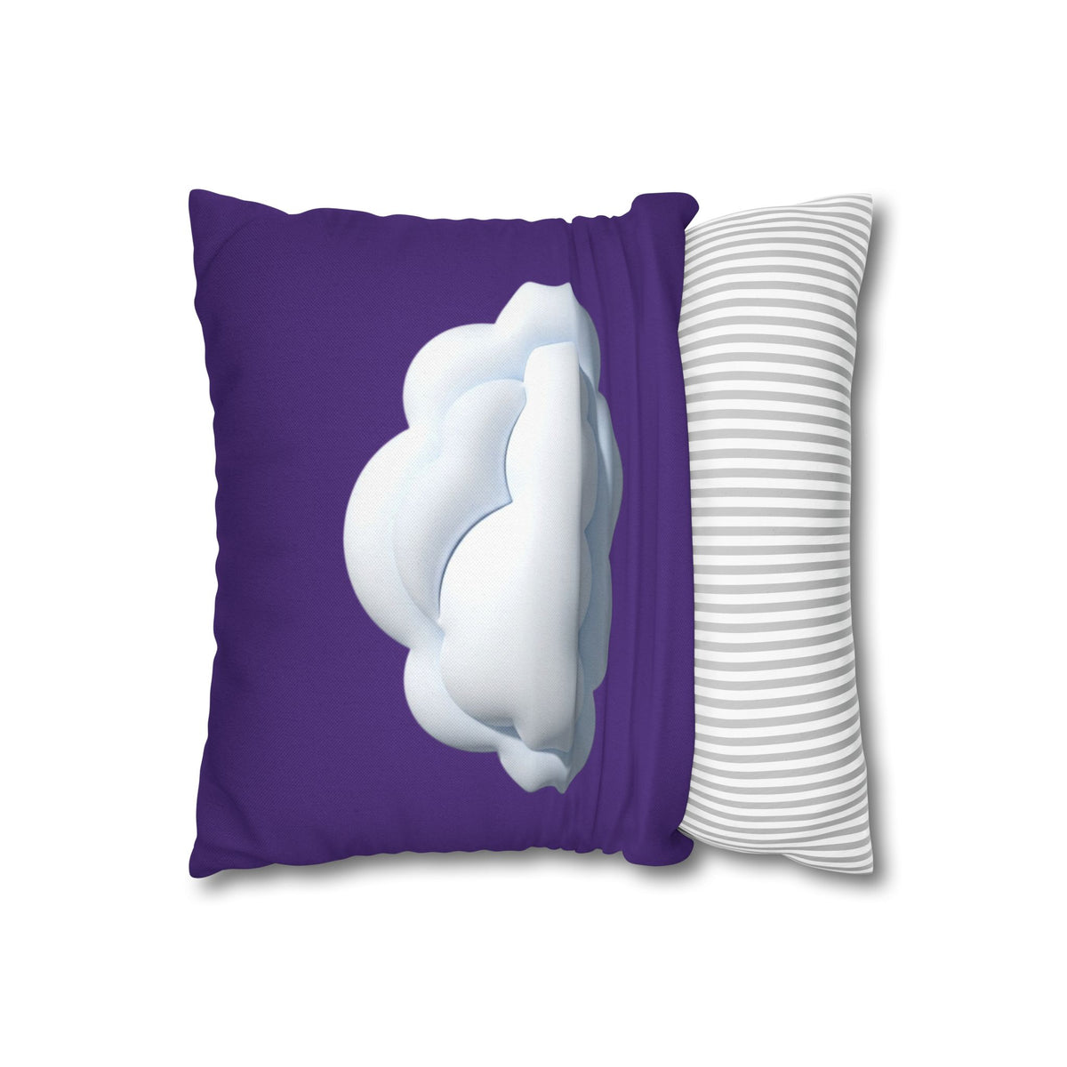 Cloud Graphic Pillowcase - Dark Purple Whimsical Decorative Throw Pillow Cover