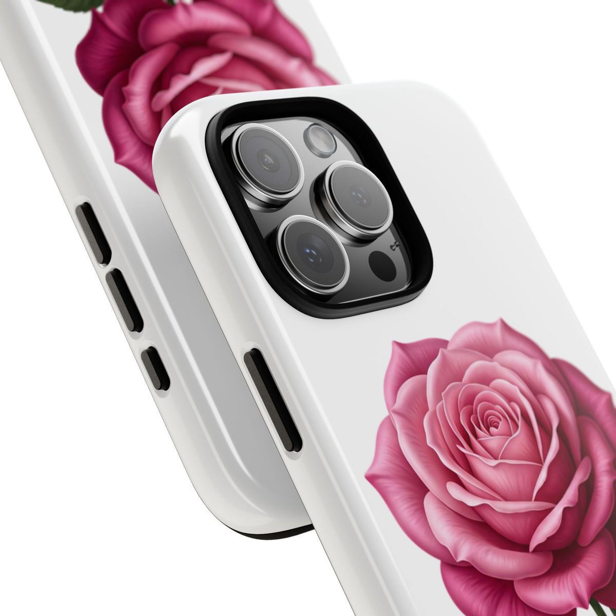 Pink Rose Tough Phone Case — Floral Protective iPhone Cover