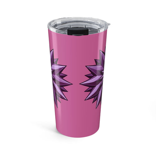 20oz Pink Floral Starburst Tumbler — Insulated Travel Cup for Women- Light Pink