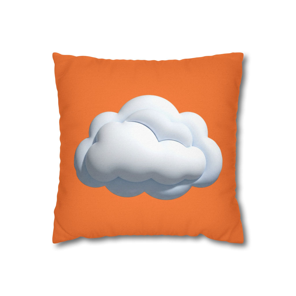 Cloud Graphic Orange Pillowcase — Orange Decorative Throw Pillow Cover