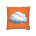 Cloud Graphic Orange Pillowcase — Orange Decorative Throw Pillow Cover