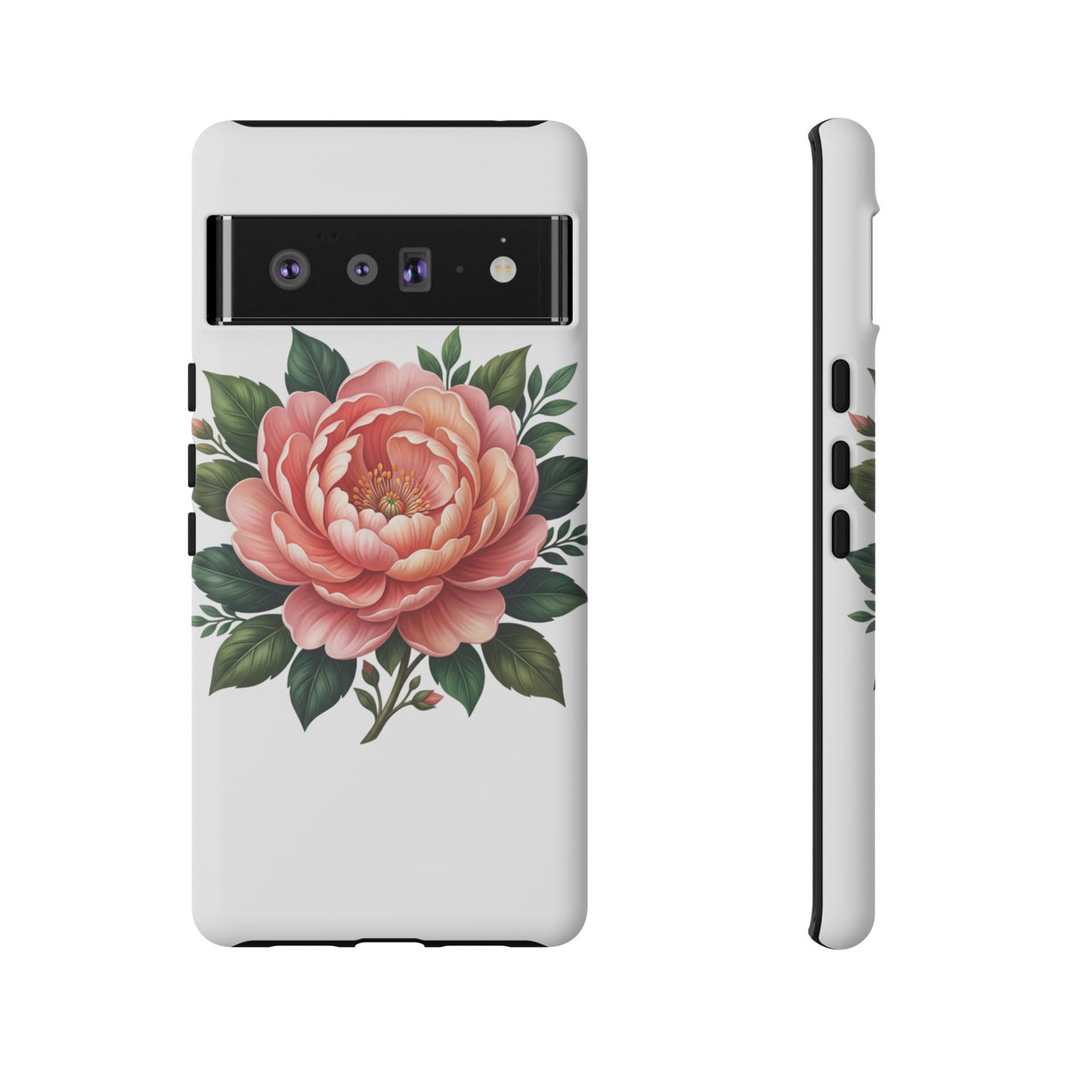 Floral Peony Tough Phone Case — Protective Botanical iPhone Cover