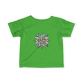 Infant Tee with Geometric Starburst Design — Neutral Baby Shirt, Modern Nursery Gift