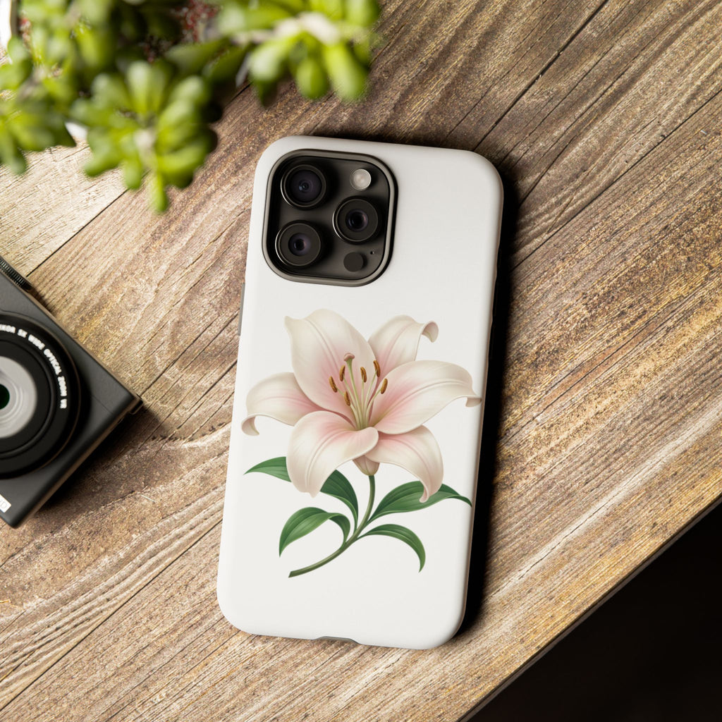 Floral Lily Phone Case — Pink Lily Tough Protective Cover