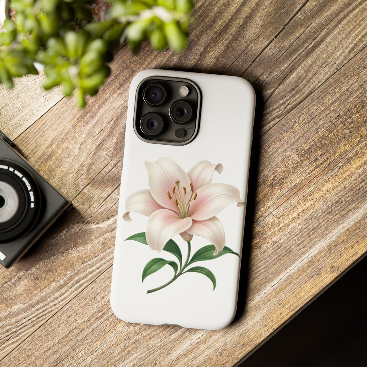 Floral Lily Phone Case — Pink Lily Tough Protective Cover