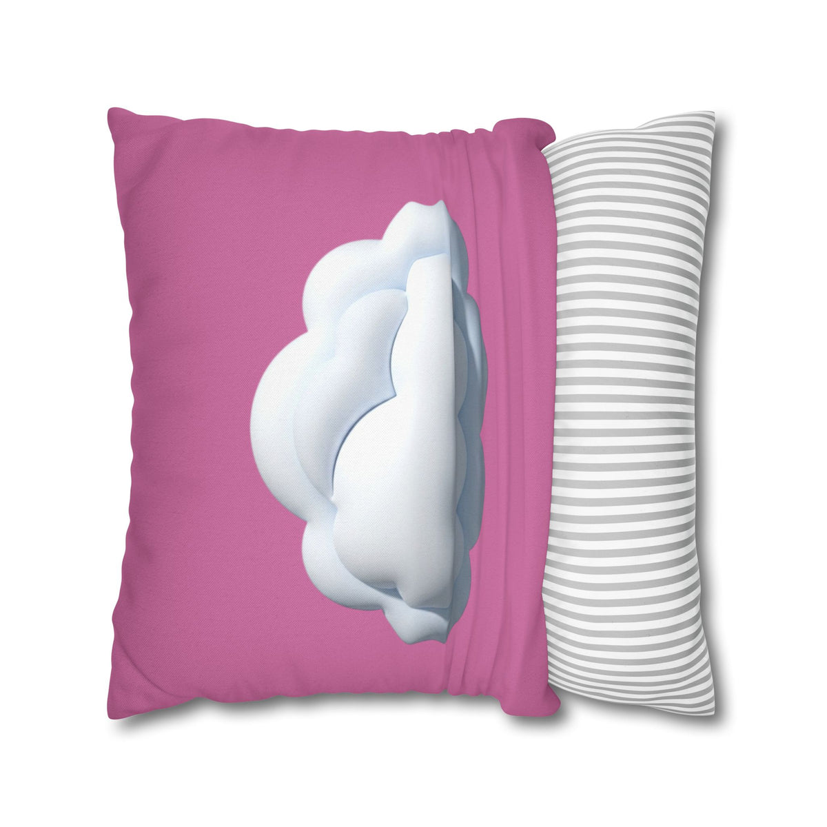Cloud Graphic Pillowcase — Cute Pink Decorative Throw Pillow Cover