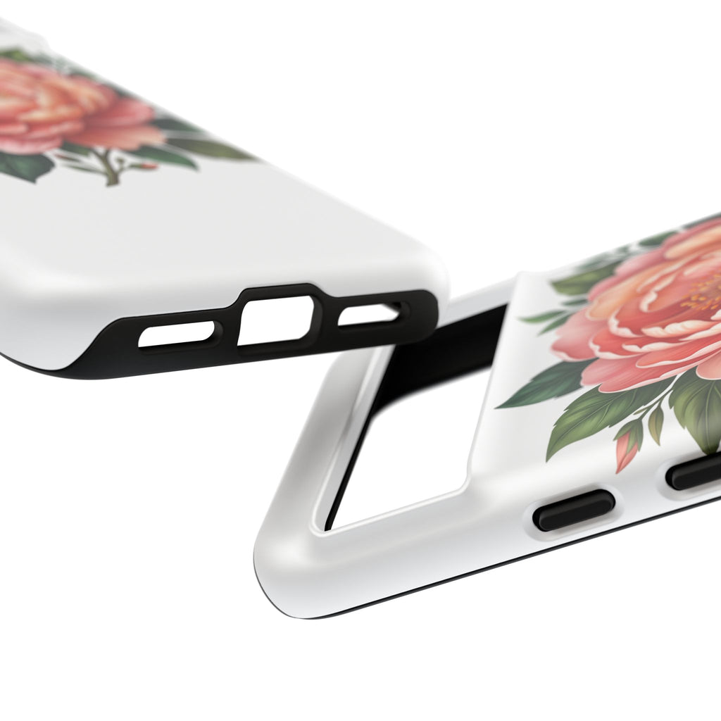 Floral Peony Tough Phone Case — Protective Botanical iPhone Cover