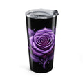 20oz Purple Rose Tumbler — Insulated Floral Travel Cup