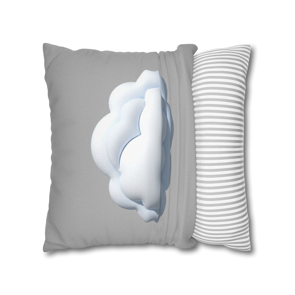 Cloud Throw Pillow Cover — Soft Light Gray Decorative Square Pillowcase