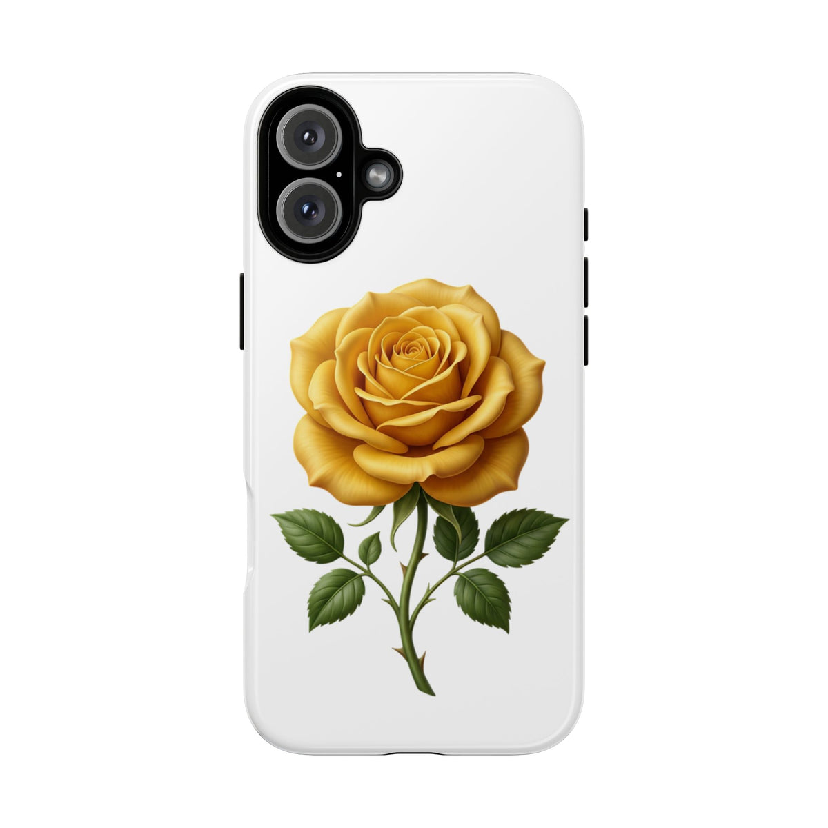 Yellow Rose Phone Case — Vintage Floral Tough Protective Cover