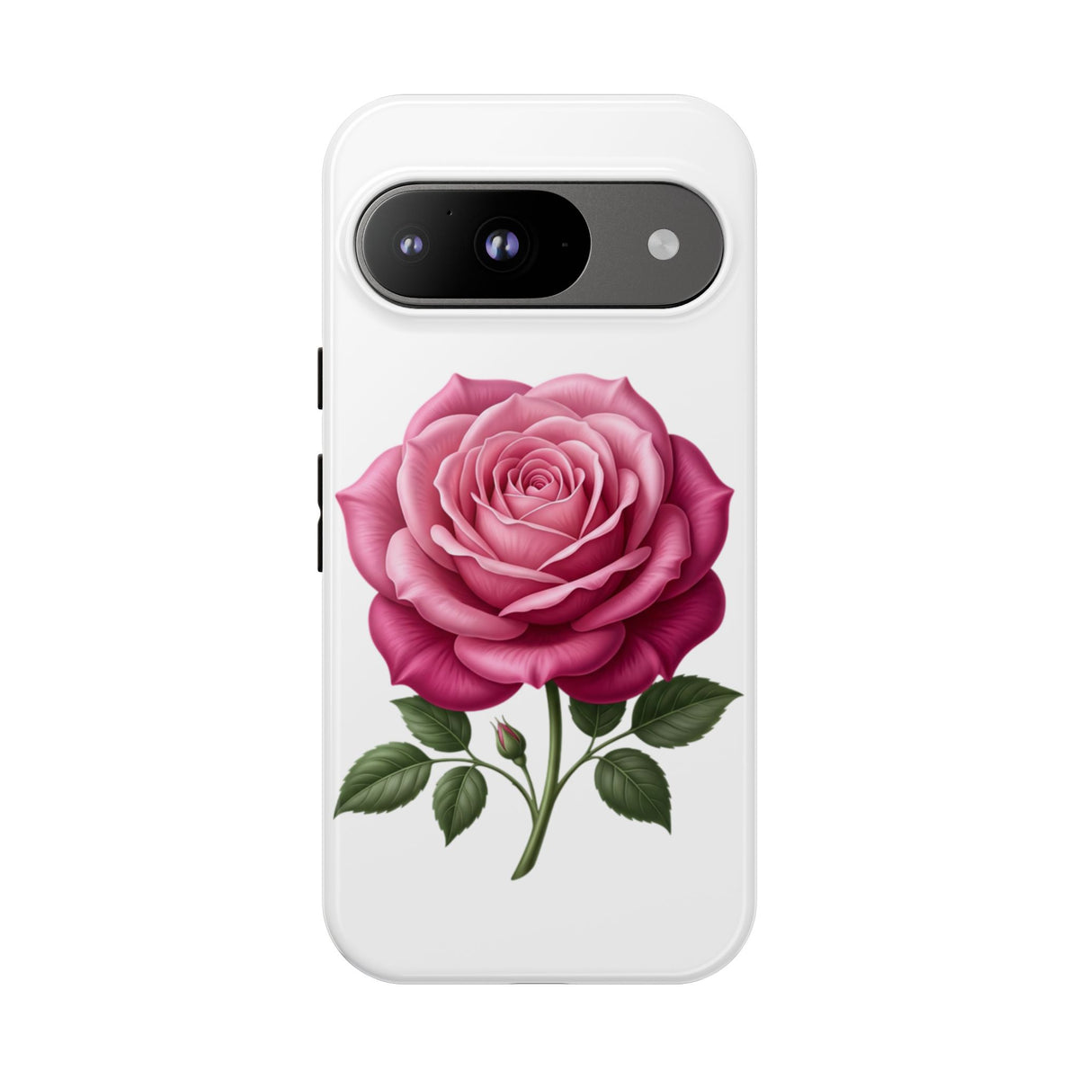 Pink Rose Tough Phone Case — Floral Protective iPhone Cover