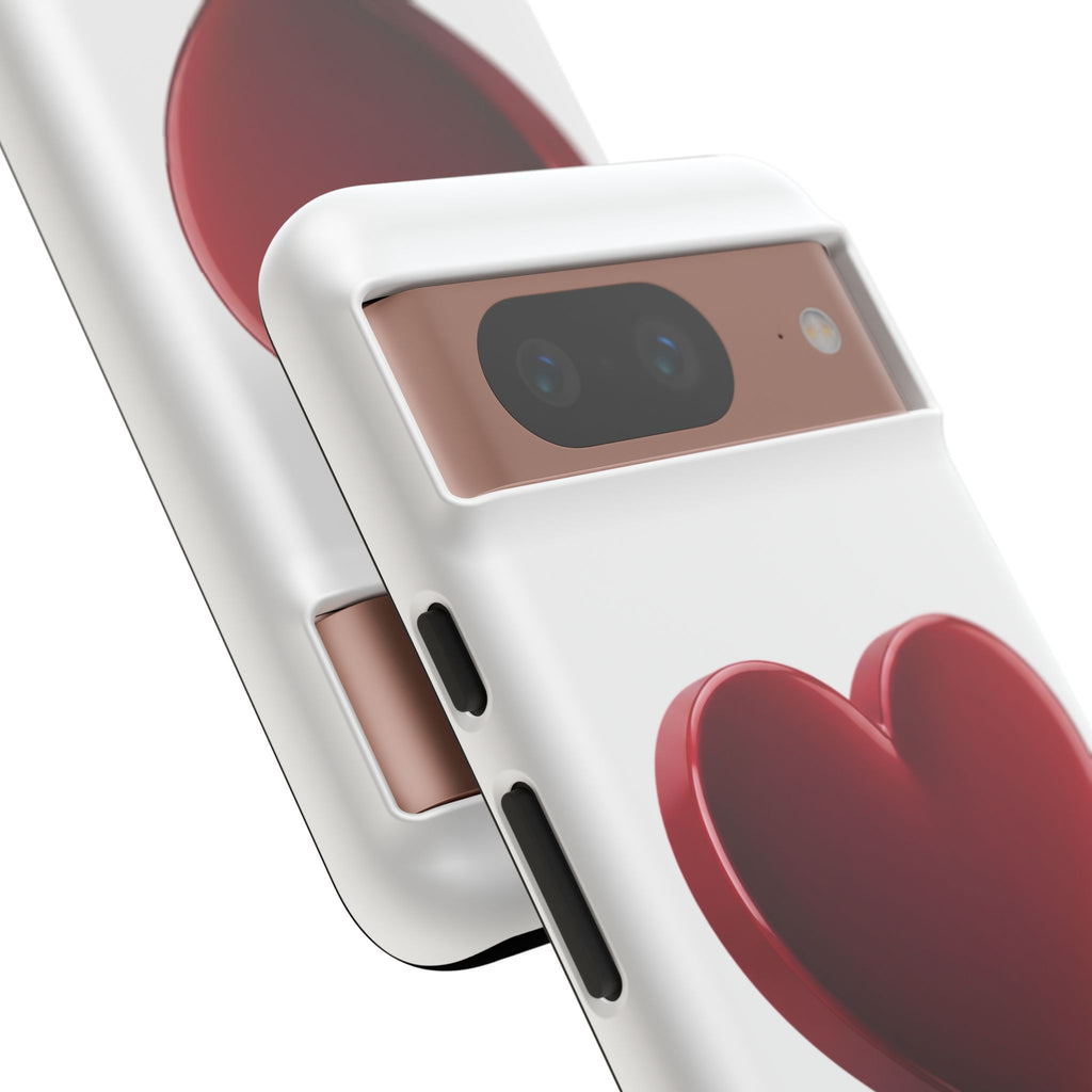 Heart Tough Phone Case - Red 3D Heart Protective Phone Case