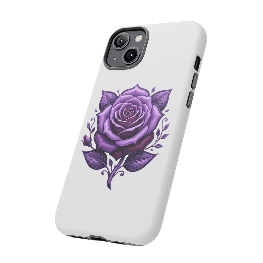 Purple Rose Tough Phone Case — Floral Protective Phone Cover