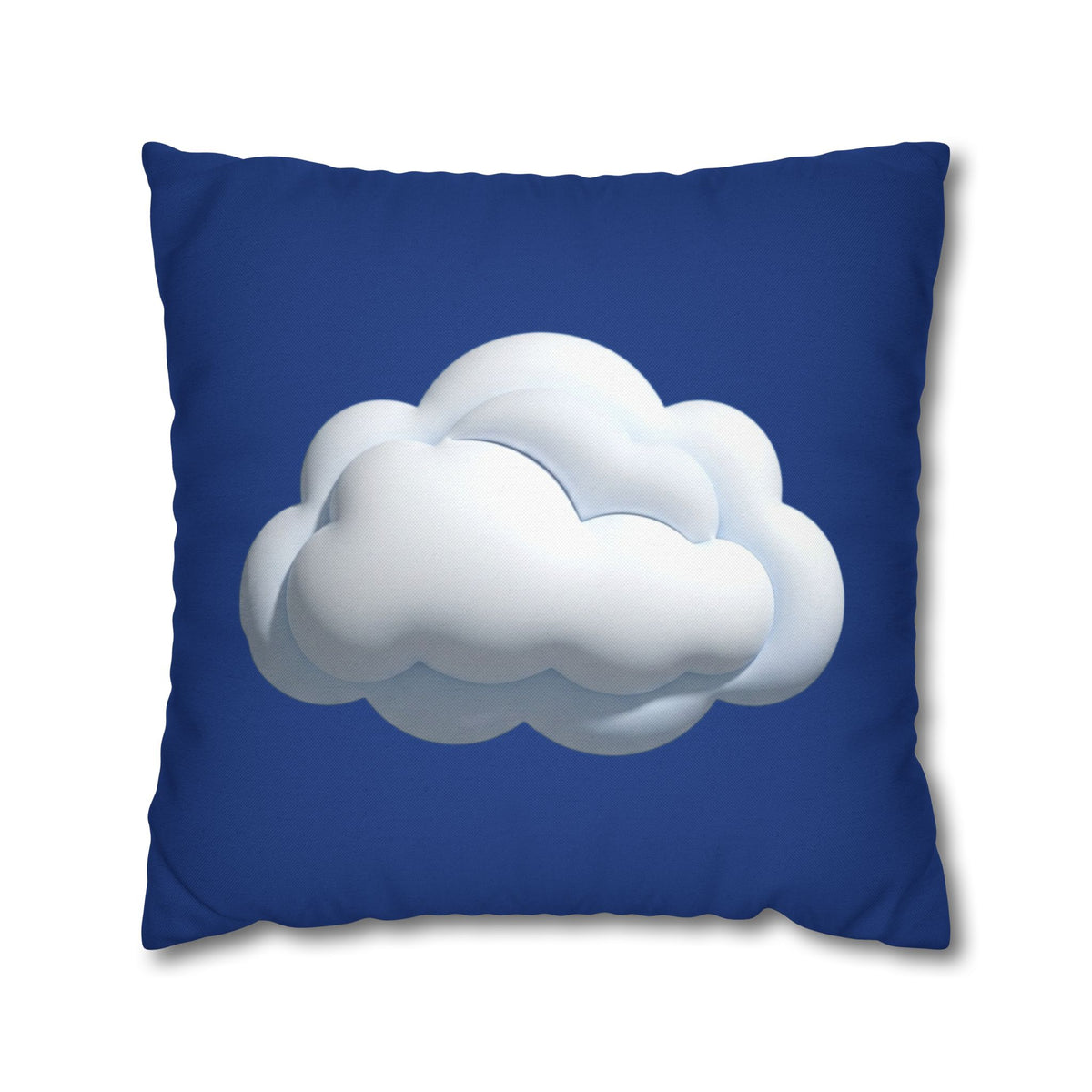 Cloud Navy Pillowcase – Soft White Cloud Design on Blue Square Pillow