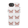 Pink Butterfly Tough Phone Case — Floral Pattern Protective Cover
