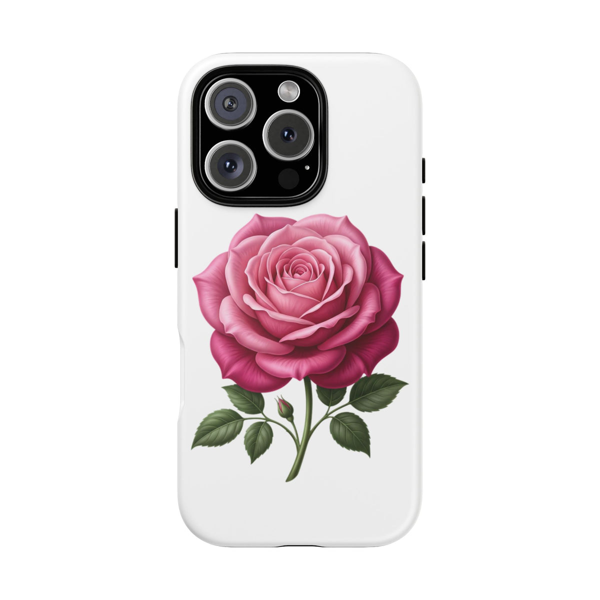 Pink Rose Tough Phone Case — Floral Protective iPhone Cover