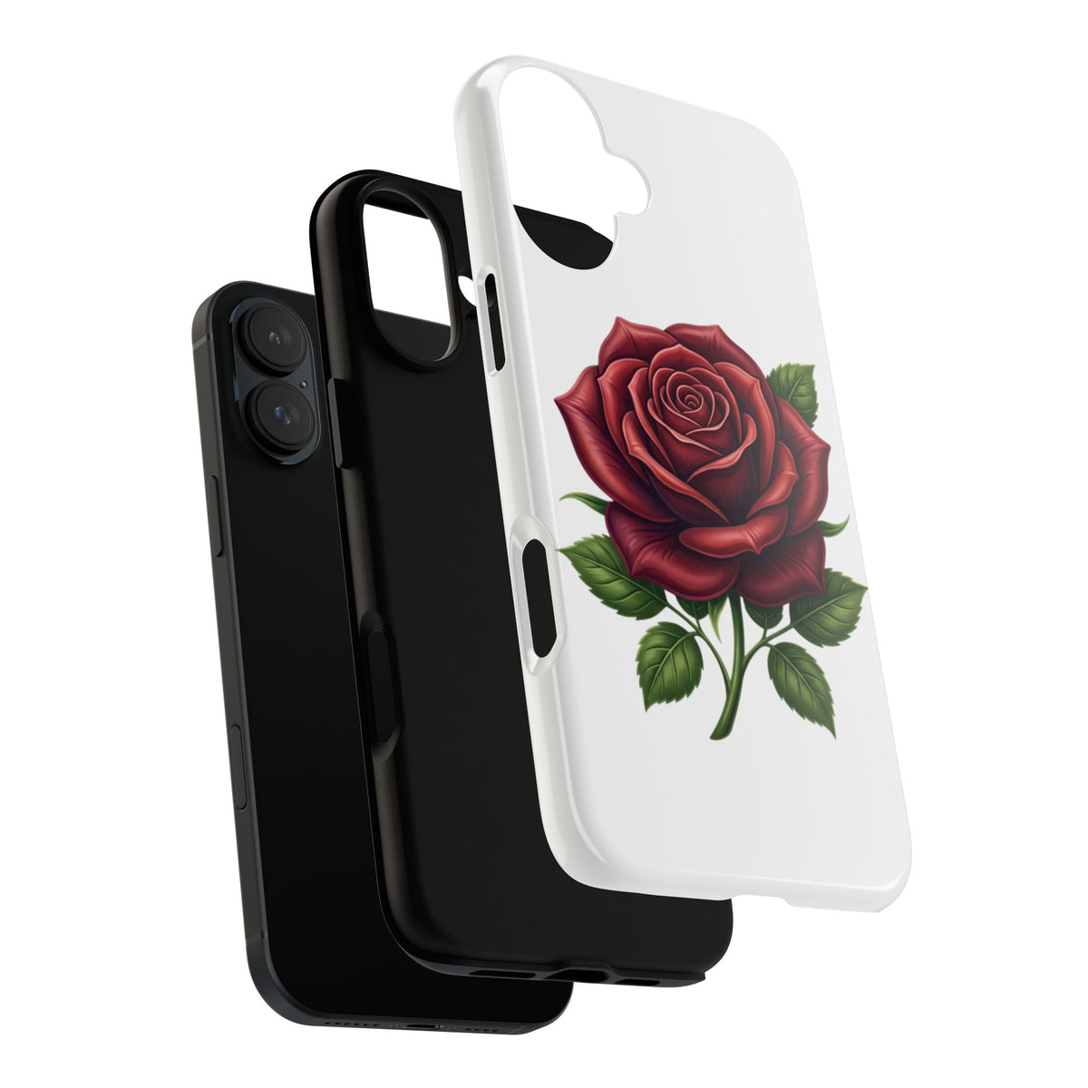 Rose Phone Case — Vintage Red Rose Floral Protective Cover