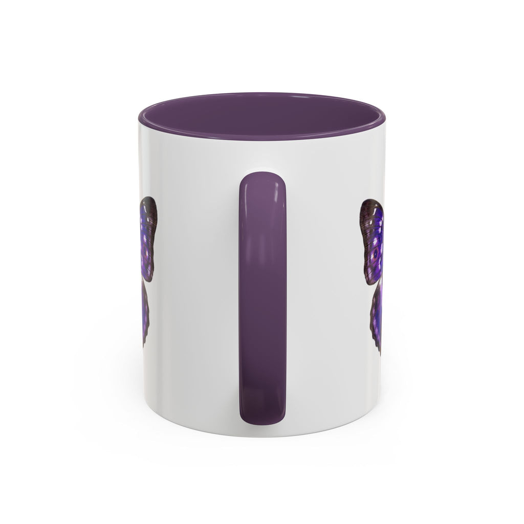 Purple Butterfly Accent Coffee Mug – Elegant Floral Butterfly Ceramic Cup