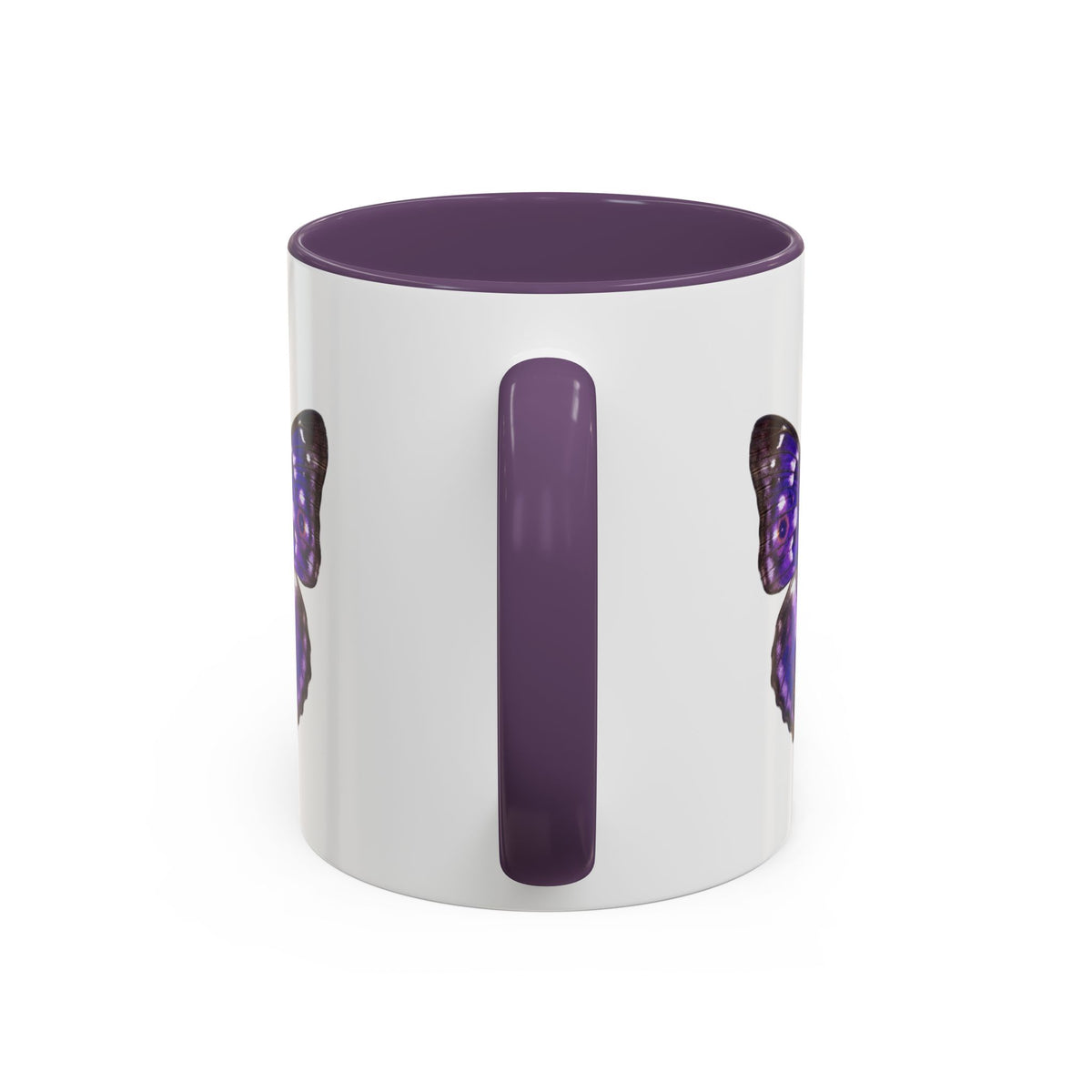 Purple Butterfly Accent Coffee Mug – Elegant Floral Butterfly Ceramic Cup