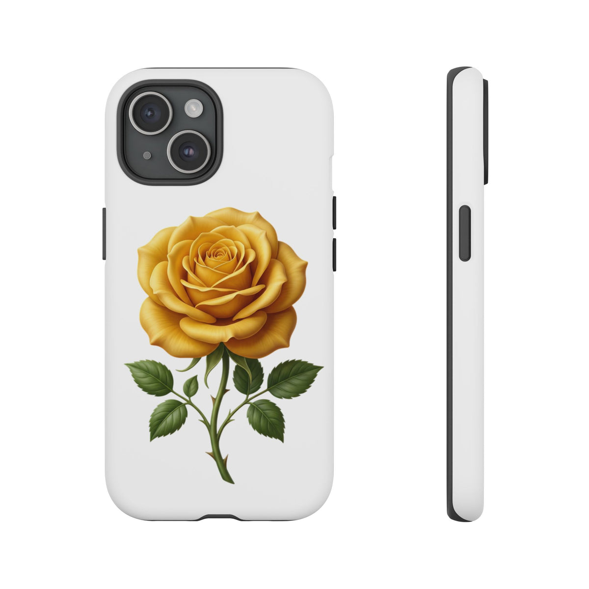 Yellow Rose Phone Case — Vintage Floral Tough Protective Cover