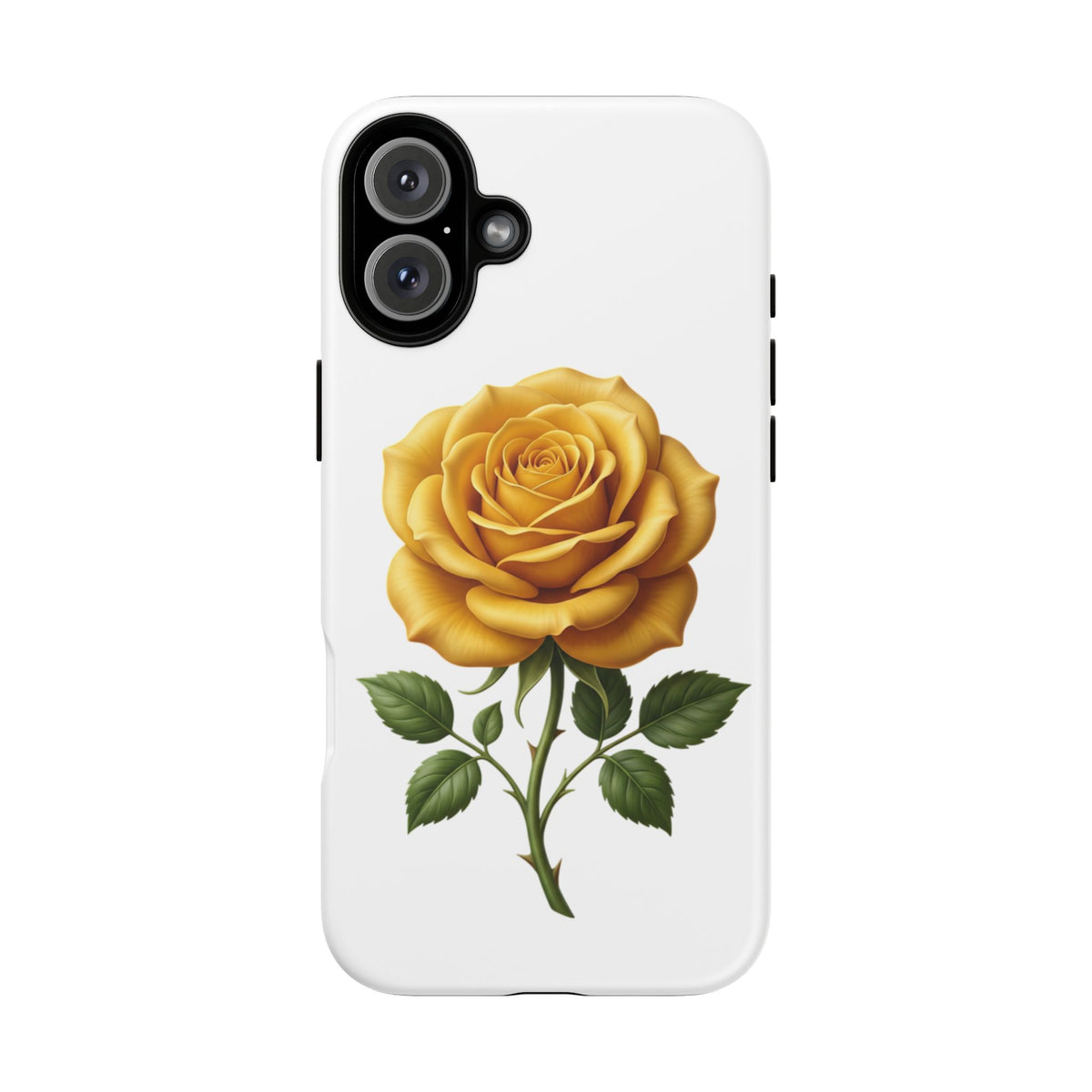 Yellow Rose Phone Case — Vintage Floral Tough Protective Cover