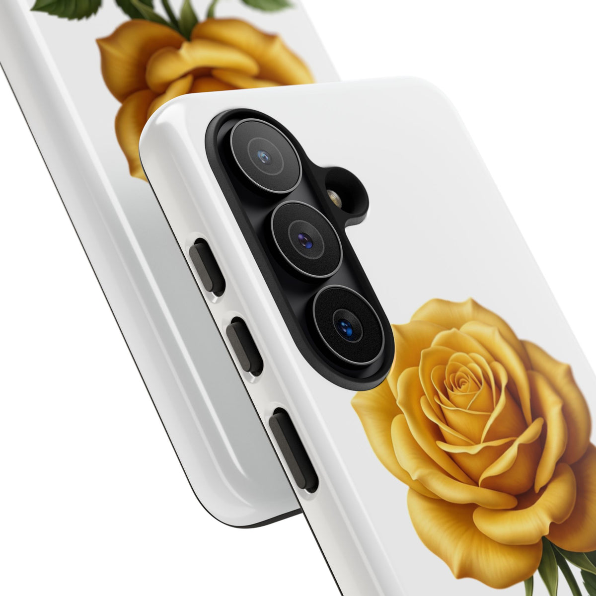 Yellow Rose Phone Case — Vintage Floral Tough Protective Cover