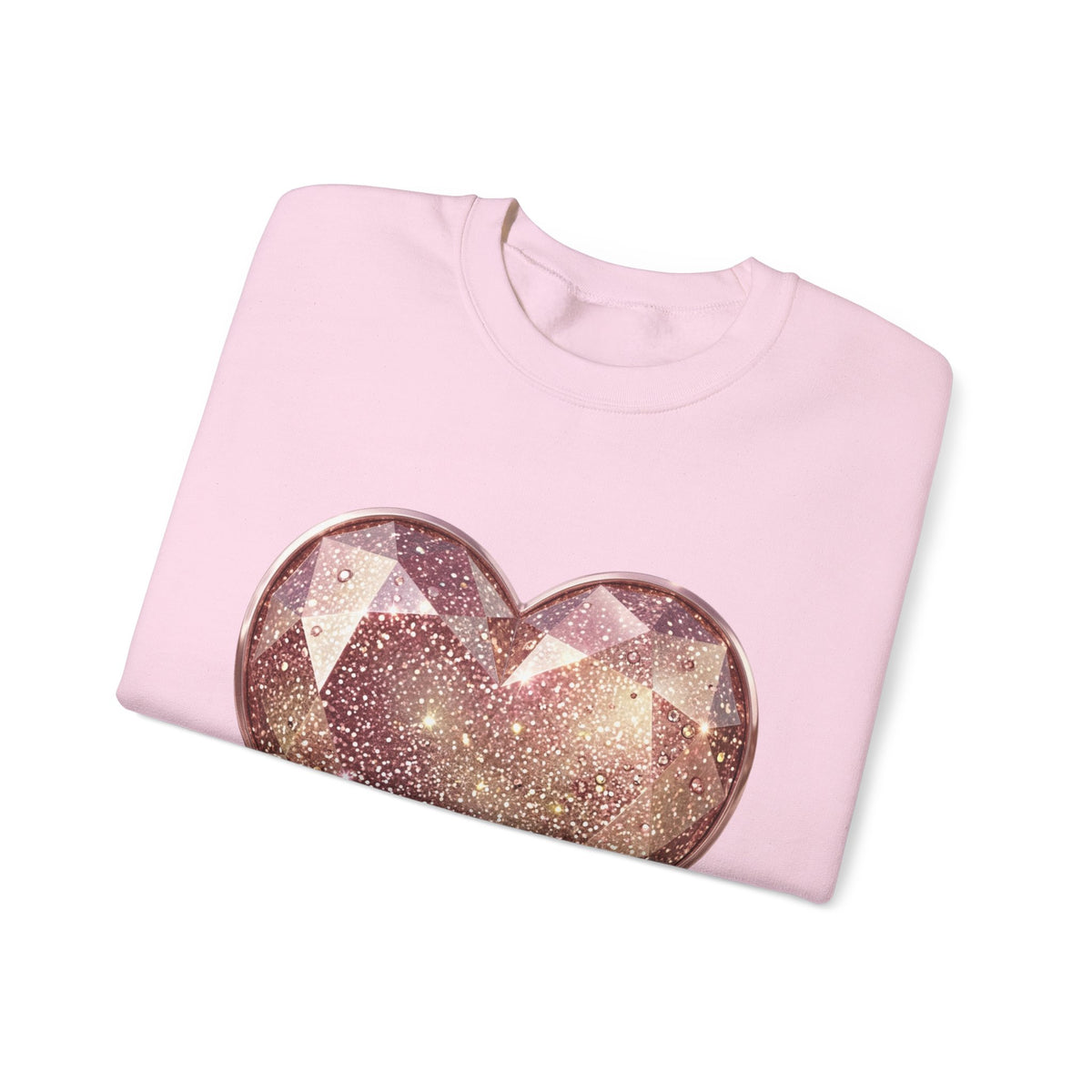 Glitter Gem Heart Sweatshirt — Sparkling Pink Heart Crewneck